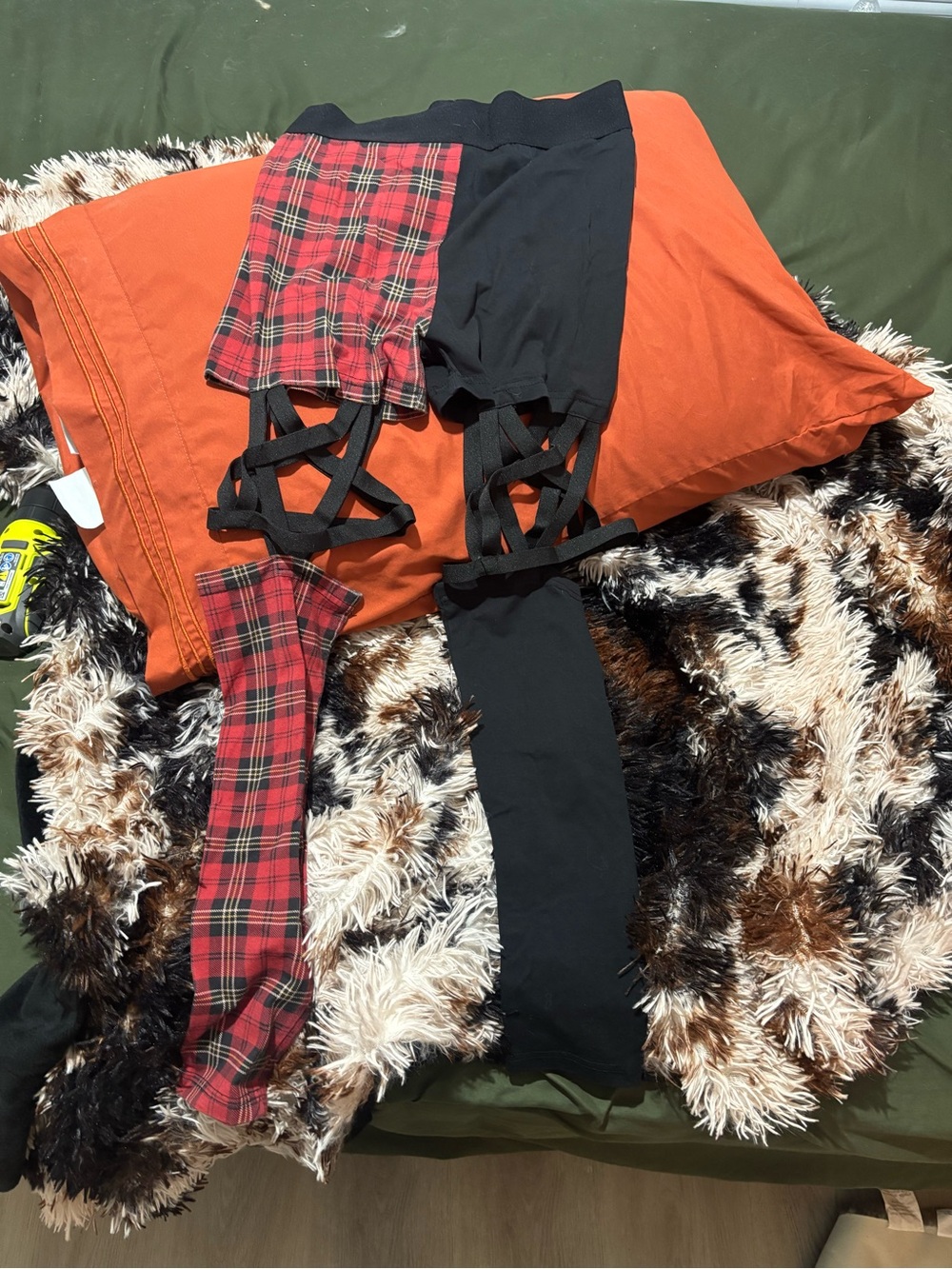 Killstar Black and Red plaid Leggings